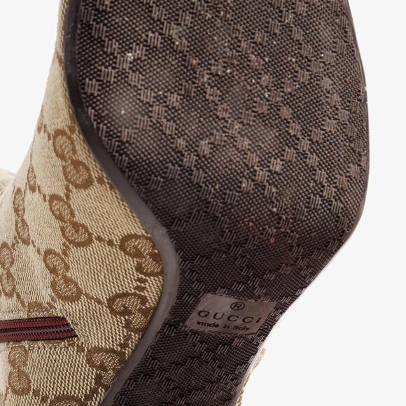 *SOLD* Gucci Brown GG Monogram Canvas Calf Length Boot - Picture 6 of 13